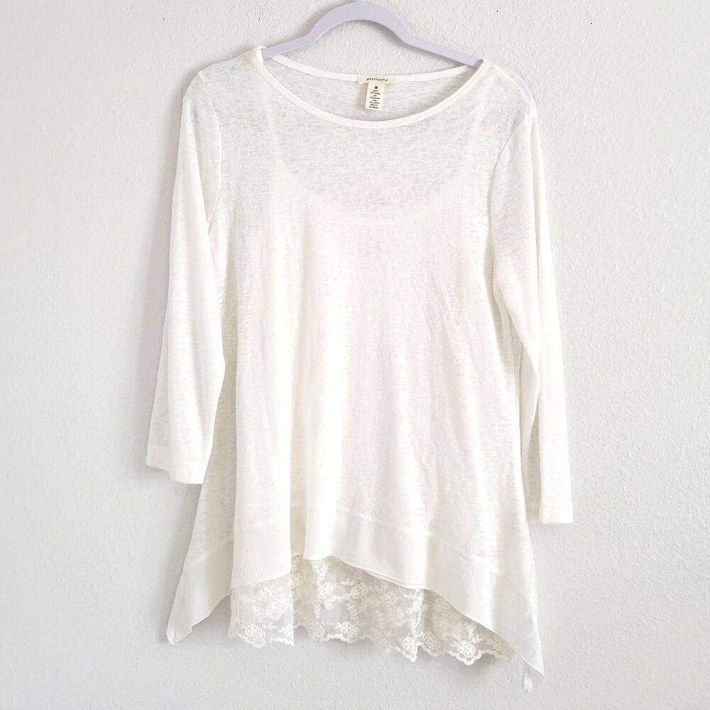 Westbound Long Sleeve top with Lace Tank top EUC Size M